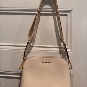 Michael Kors Cream Crossbody with Branded Strap